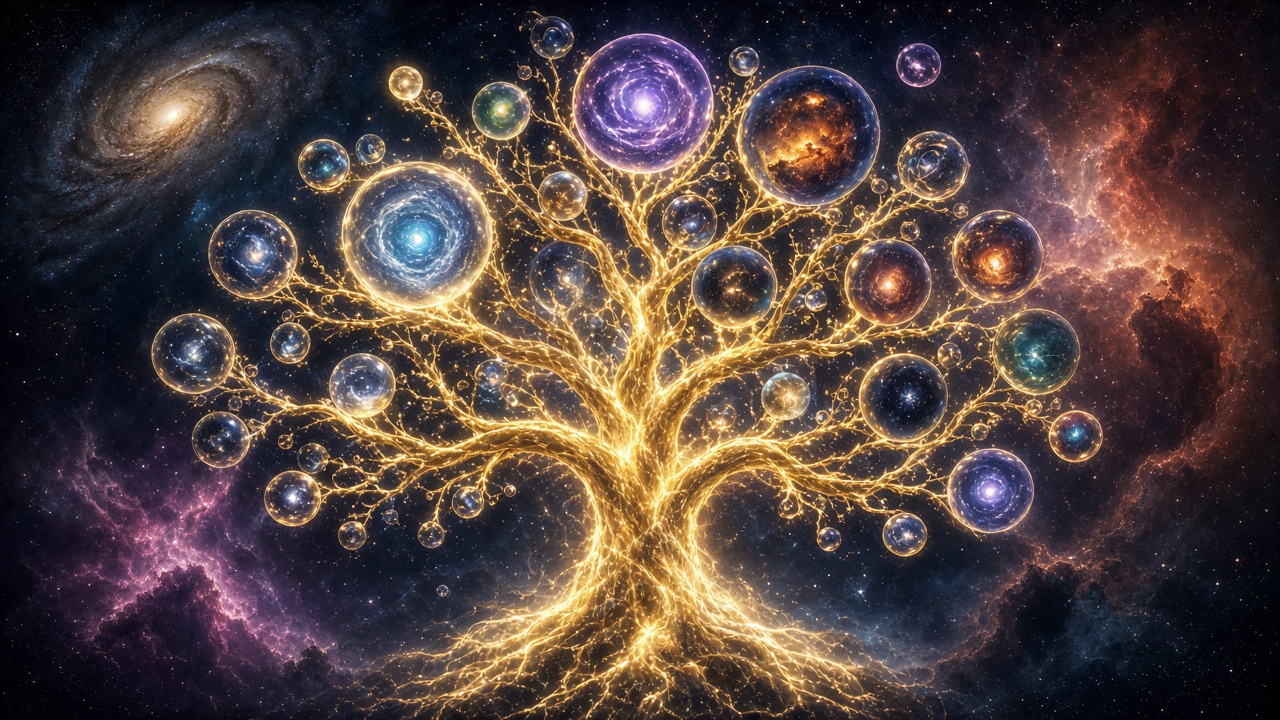 Branching universes on a tree of light